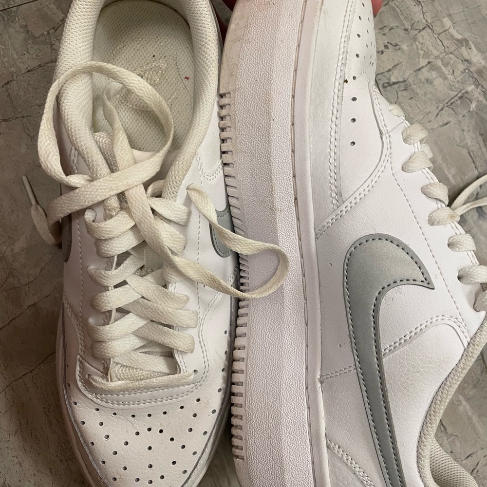 NIKE Court Vision Alta Women’s White and Gray Sneakers